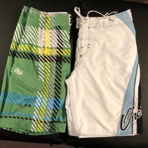 2 Pairs Male Board/Swim Trunks size 33 Sold as set